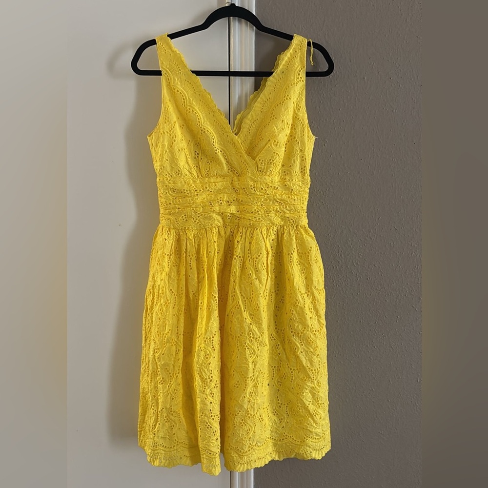 Donna Morgan Sunny Yellow Lace Dress